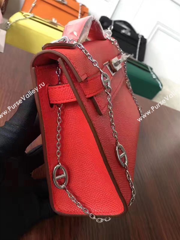 Hermes mini Epsom red Kelly bag 5154