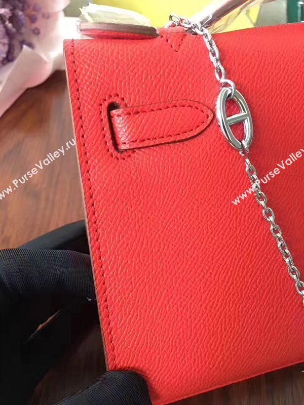Hermes mini Epsom red Kelly bag 5154