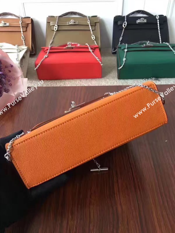 Hermes mini Epsom orange Kelly bag 5155
