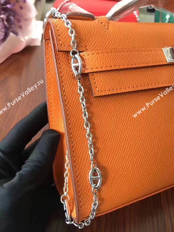 Hermes mini Epsom orange Kelly bag 5155