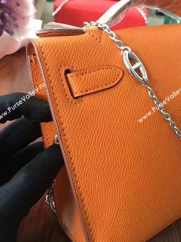 Hermes mini Epsom orange Kelly bag 5155