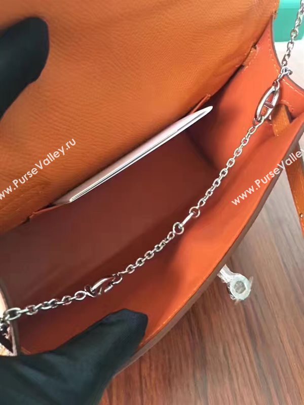 Hermes mini Epsom orange Kelly bag 5155