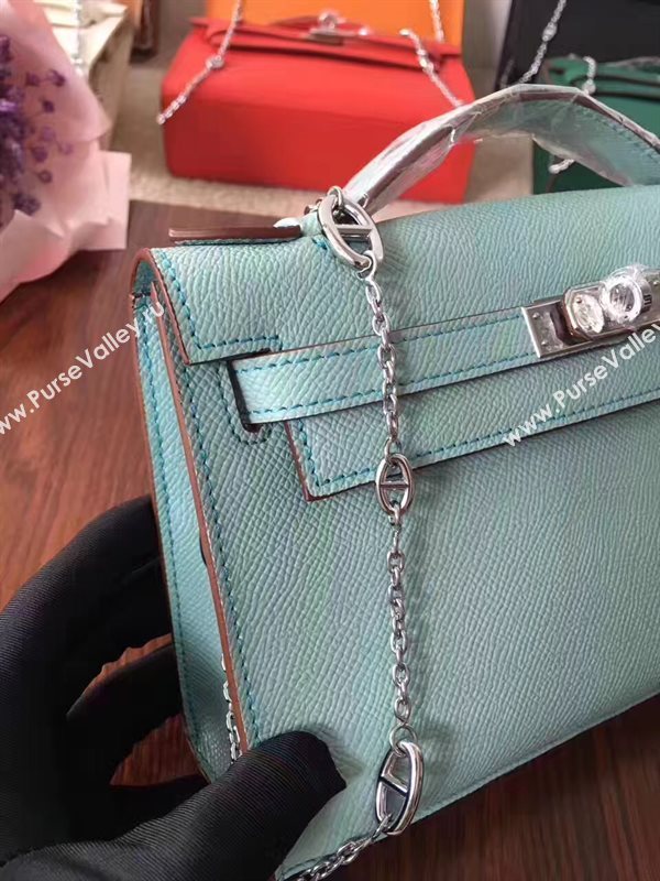 Hermes mini Epsom green Kelly bag 5158