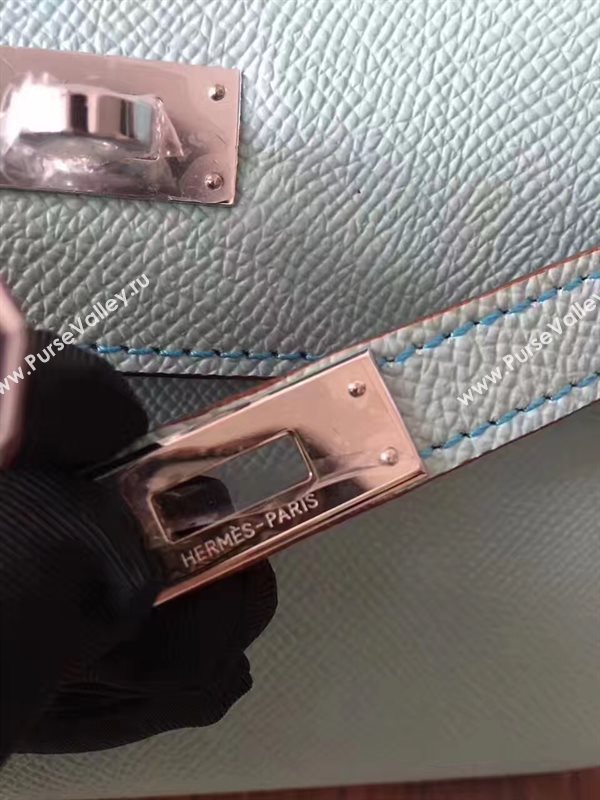 Hermes mini Epsom green Kelly bag 5158