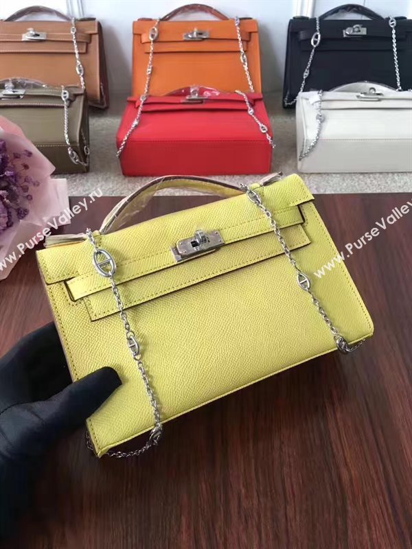 Hermes mini Epsom yellow Kelly bag 5159
