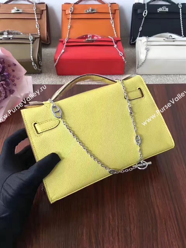 Hermes mini Epsom yellow Kelly bag 5159