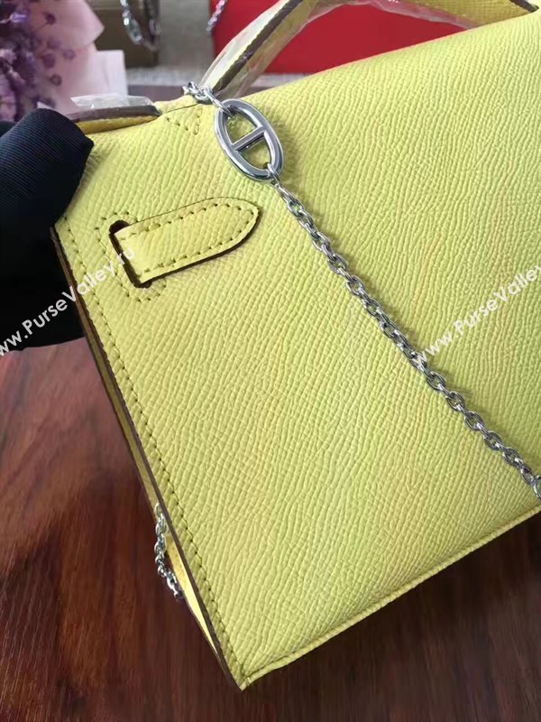 Hermes mini Epsom yellow Kelly bag 5159