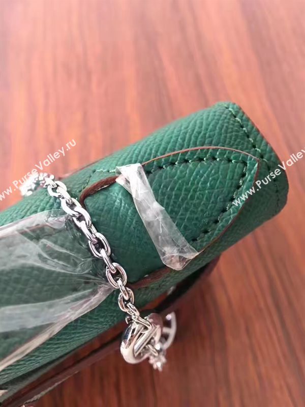 Hermes mini Epsom green Kelly bag 5160