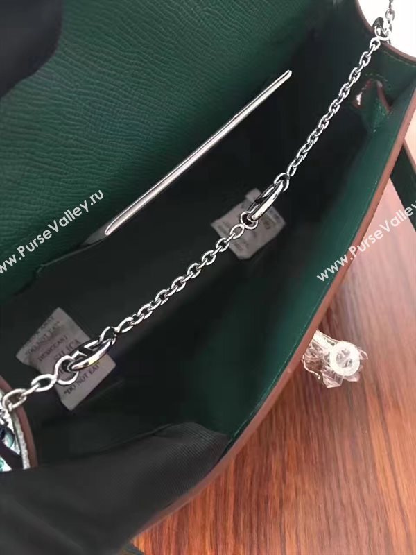Hermes mini Epsom green Kelly bag 5160