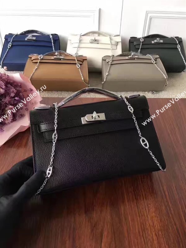 Hermes mini Chevre black Kelly bag 5161