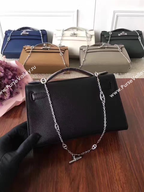 Hermes mini Chevre black Kelly bag 5161