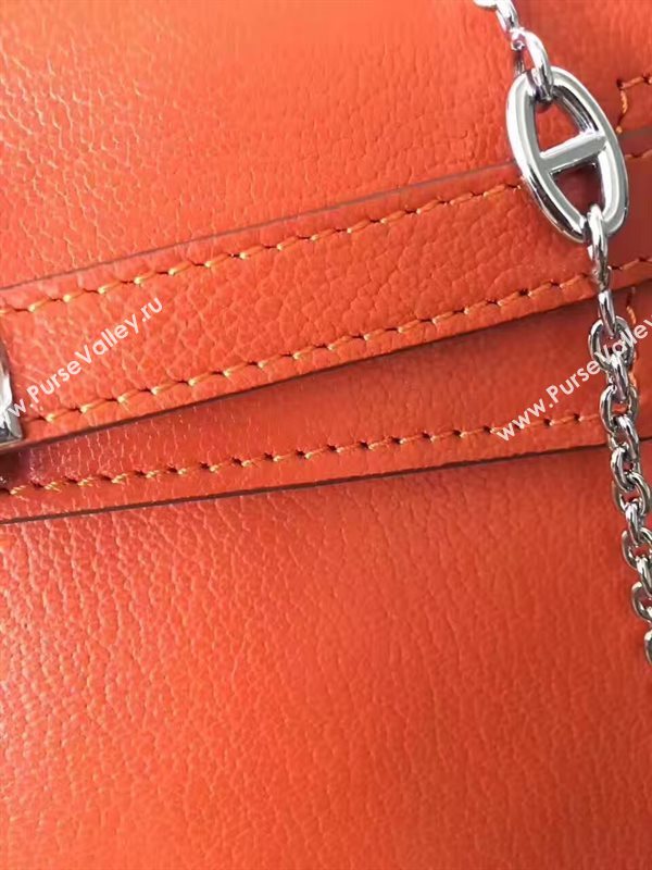 Hermes mini Chevre orange Kelly bag 5163