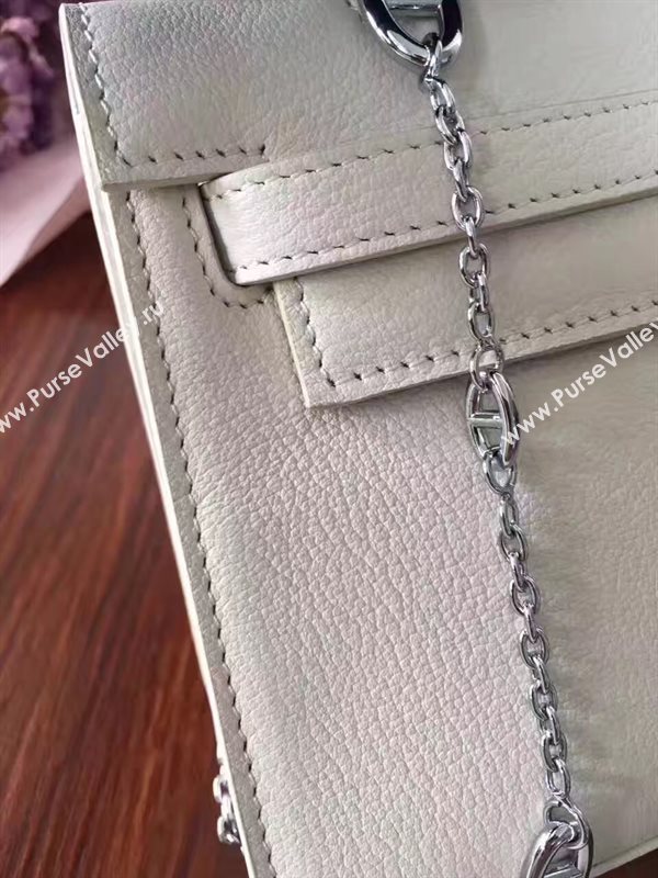 Hermes mini Chevre cream Kelly bag 5164