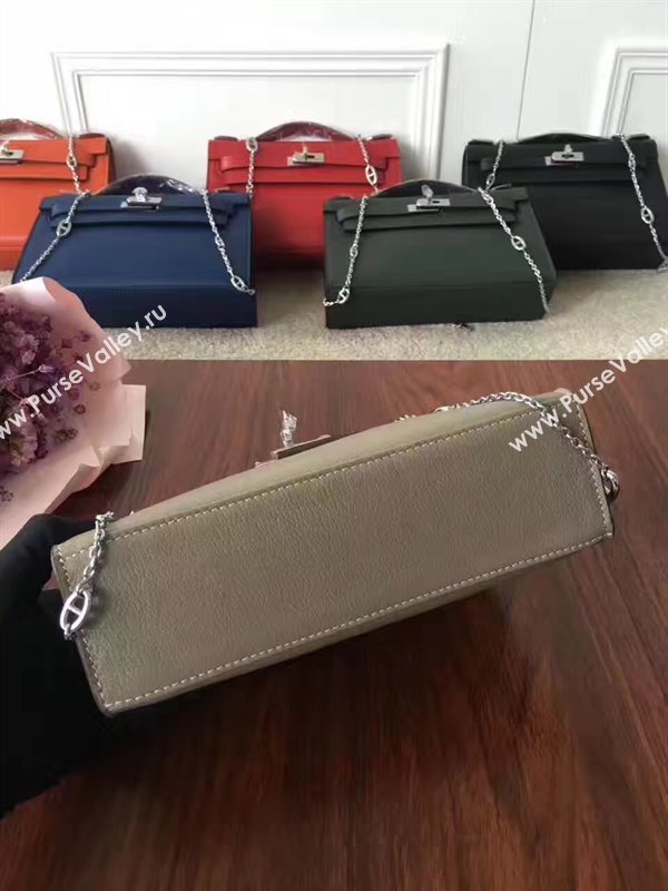 Hermes mini Chevre gray Kelly bag 5165