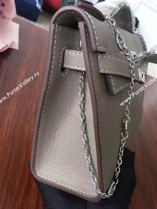 Hermes mini Chevre gray Kelly bag 5165