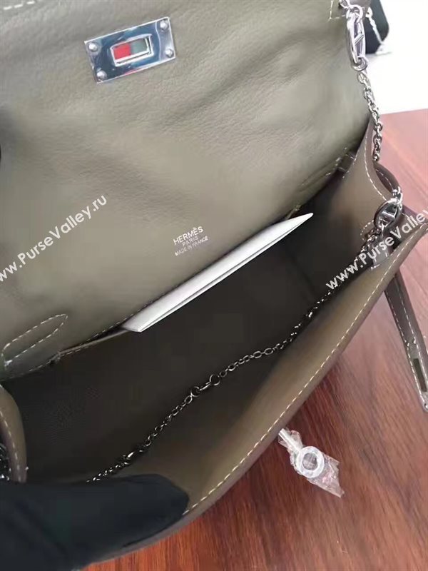 Hermes mini Chevre gray Kelly bag 5165
