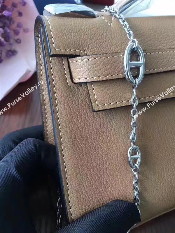 Hermes mini Chevre tan Kelly bag 5166