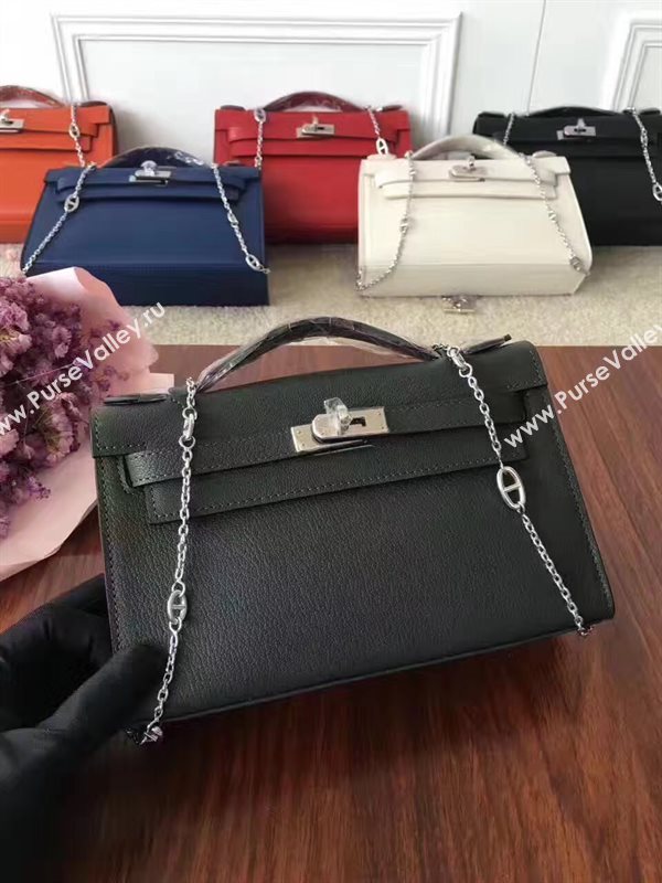 Hermes mini Chevre black Kelly bag 5167