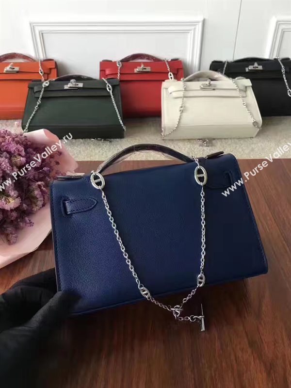 Hermes mini Chevre navy Kelly bag 5168