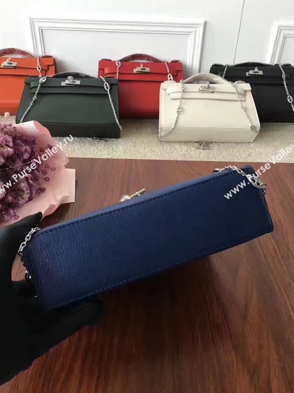 Hermes mini Chevre navy Kelly bag 5168