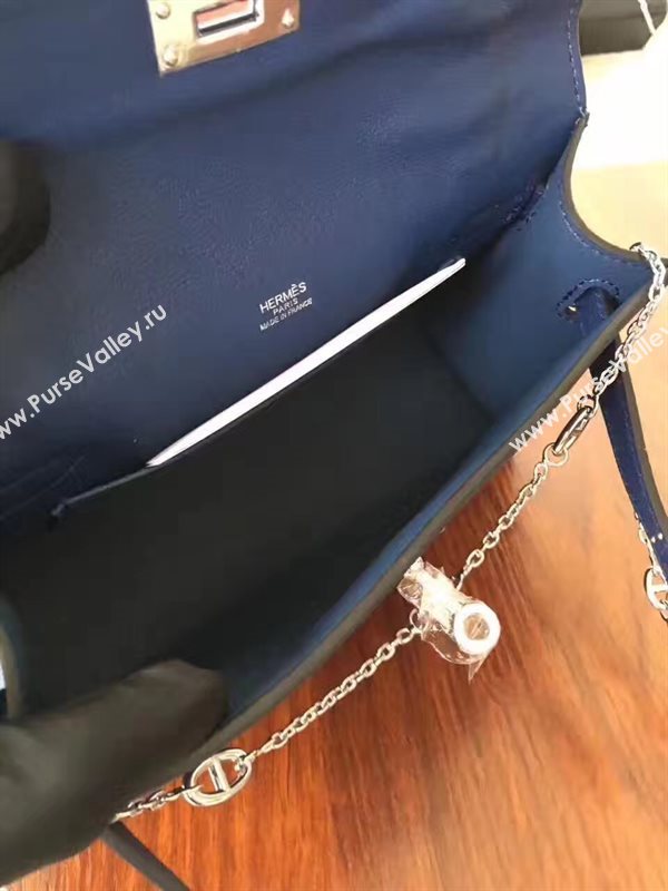 Hermes mini Chevre navy Kelly bag 5168