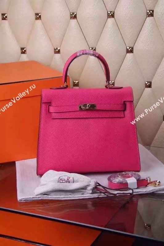 Hermes small Epsom Kelly red rose bag 5182
