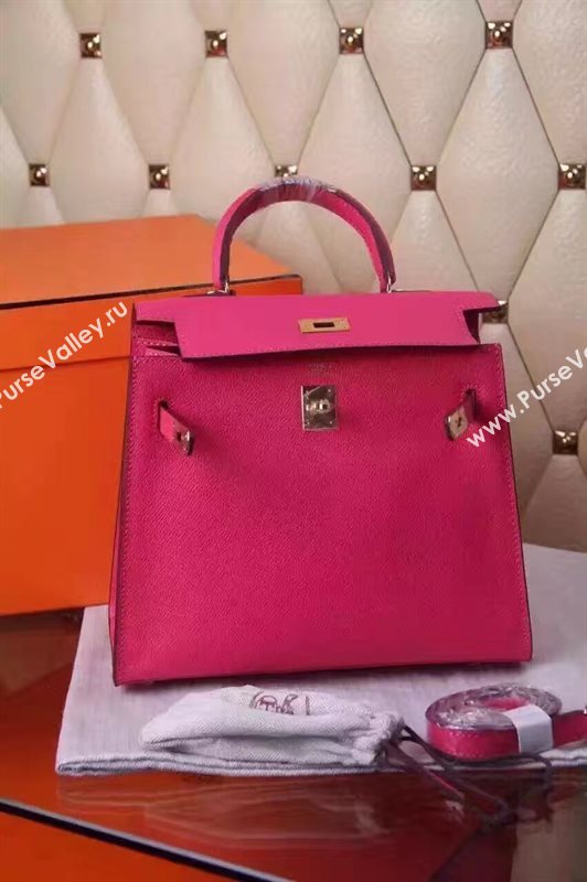 Hermes small Epsom Kelly red rose bag 5182