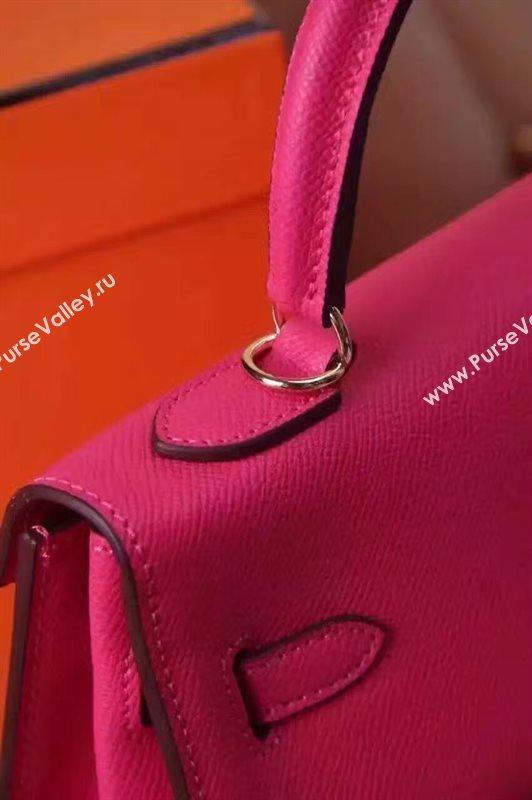 Hermes small Epsom Kelly red rose bag 5182