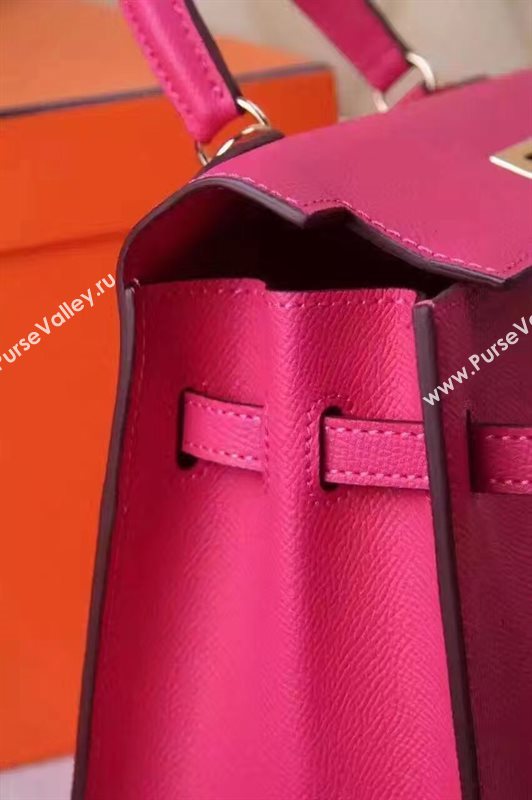 Hermes small Epsom Kelly red rose bag 5182