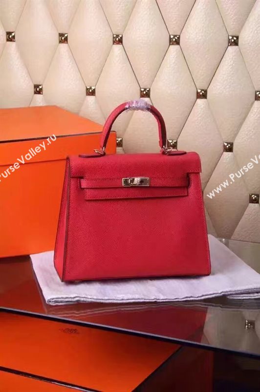 Hermes small Epsom red Kelly bag 5186