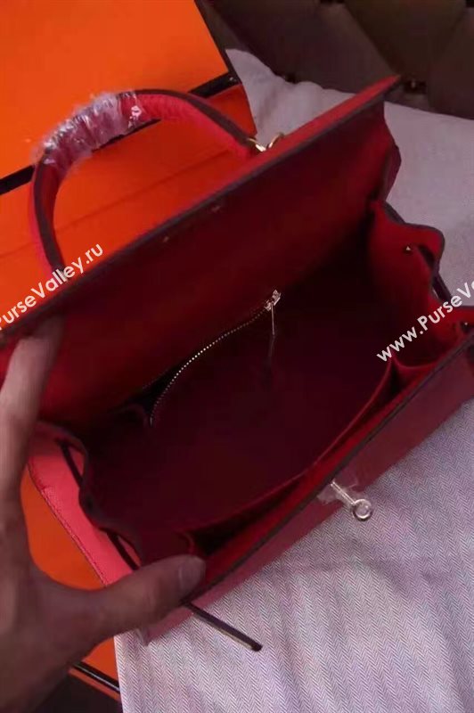 Hermes small Epsom red Kelly bag 5186