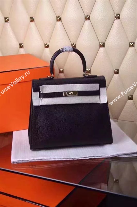 Hermes small Epsom black Kelly bag 5187