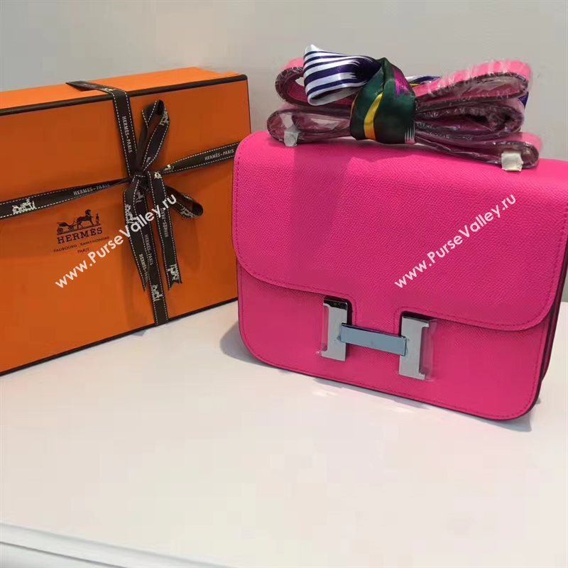 Hermes Epsom Constance red rose bag 5196