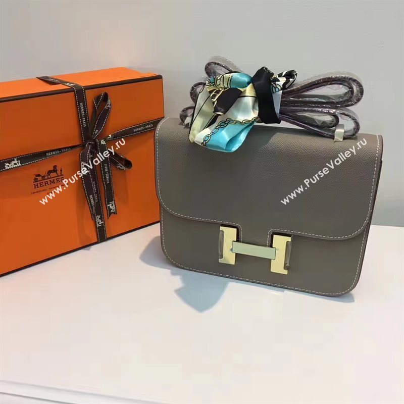 Hermes Epsom gray Constance bag 5199