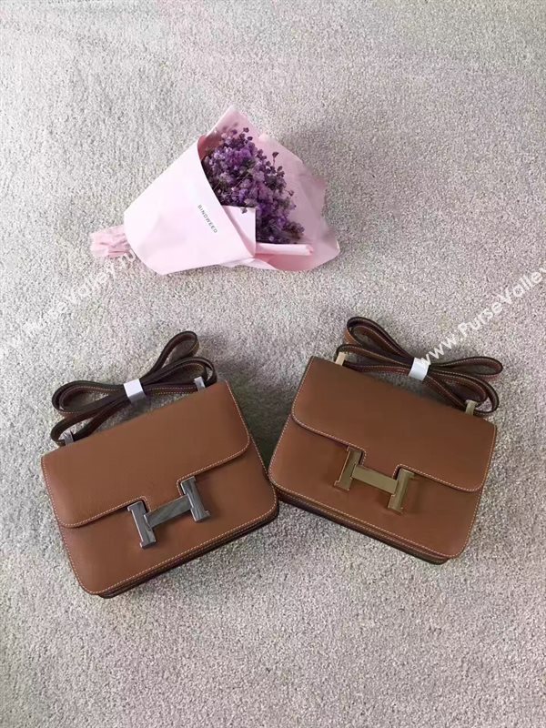 Hermes Constance top tan leather bag 5101