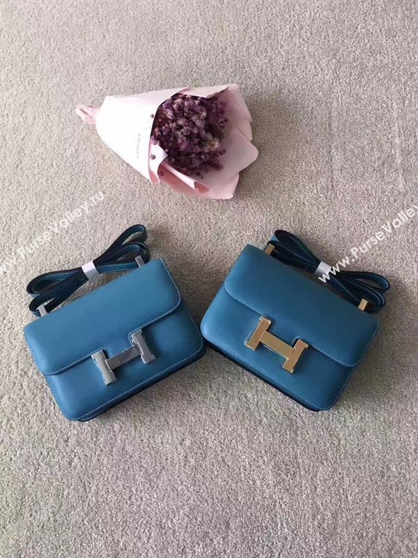 Hermes Constance top blue leather bag 5105