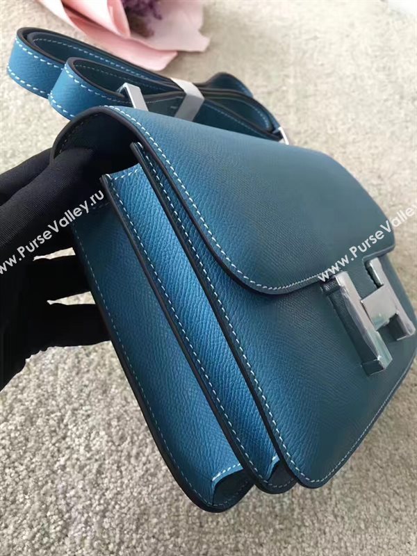 Hermes Constance top blue leather bag 5105