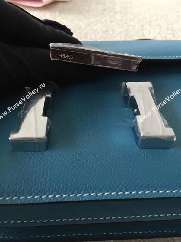 Hermes Constance top blue leather bag 5105