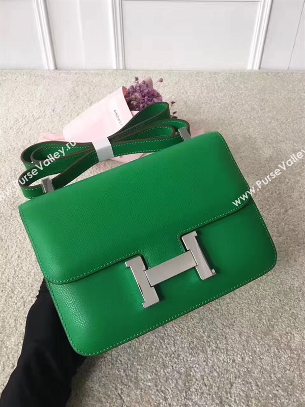Hermes Constance top green leather bag 5106