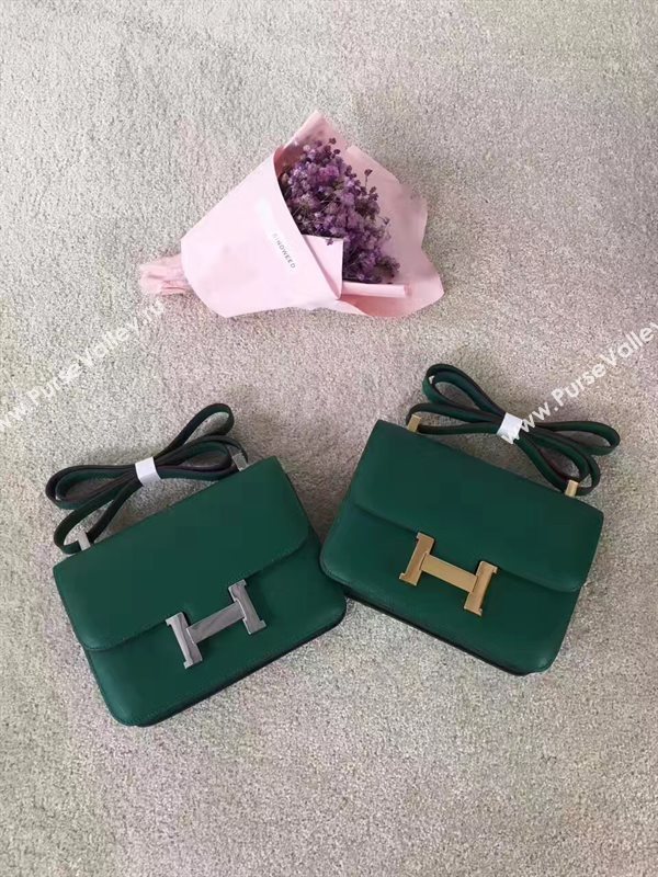 Hermes Constance top green leather bag 5107