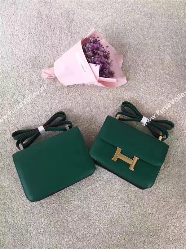 Hermes Constance top green leather bag 5107
