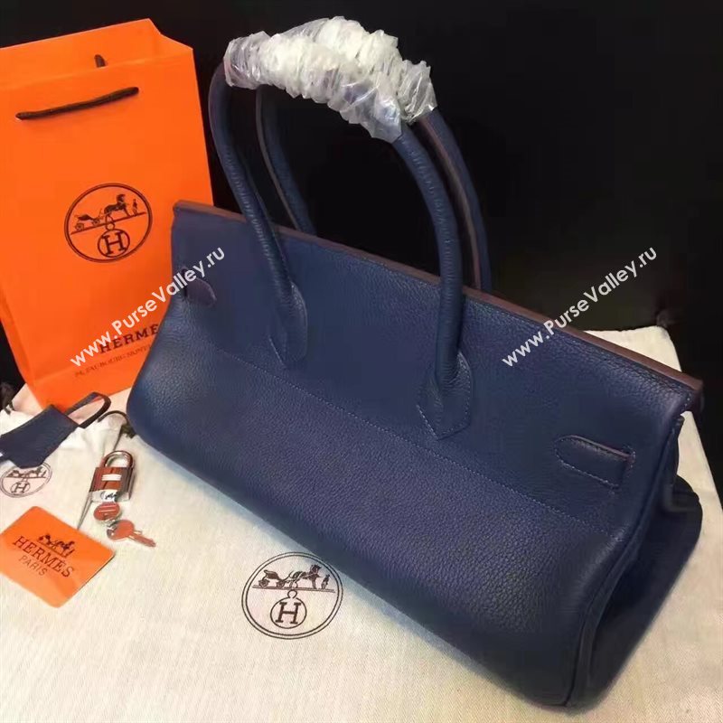 Hermes 42cm Birkin navy leather bag 5109