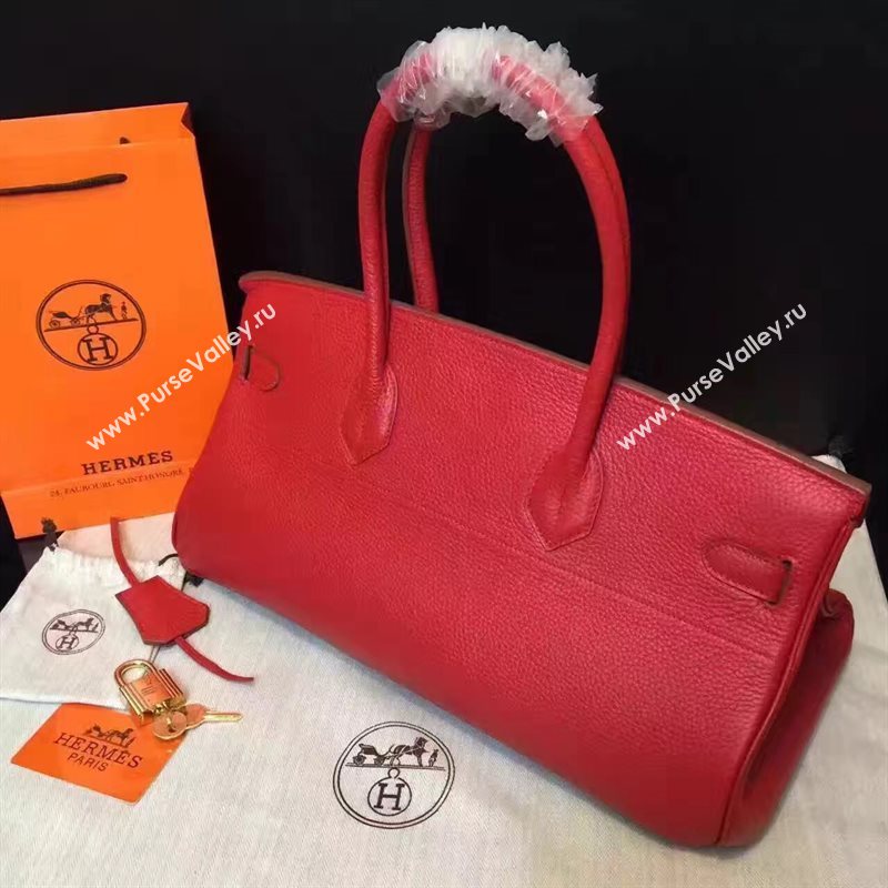 Hermes 42cm Birkin red leather bag 5110