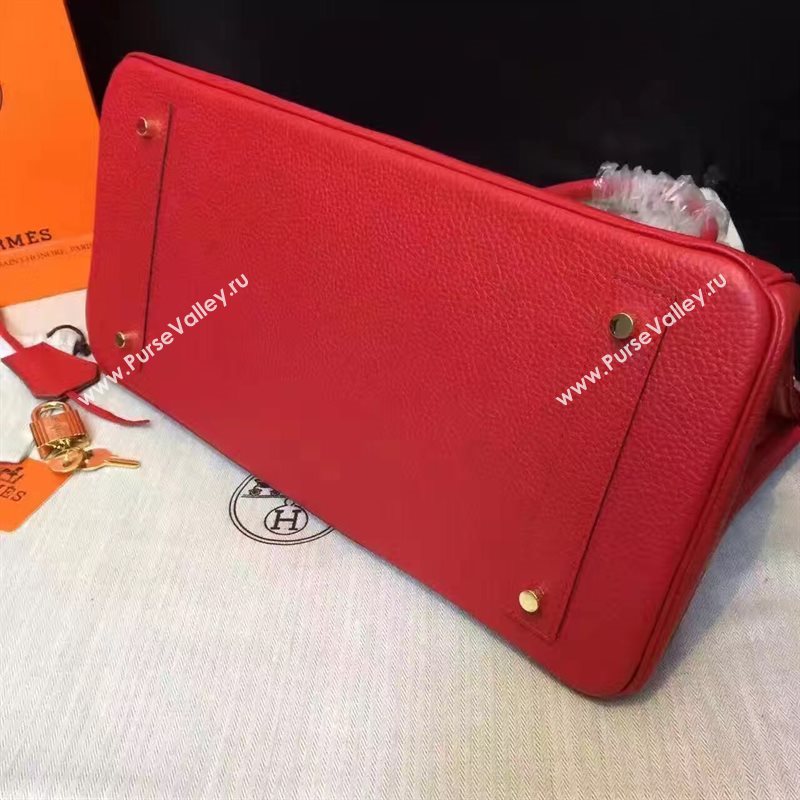 Hermes 42cm Birkin red leather bag 5110