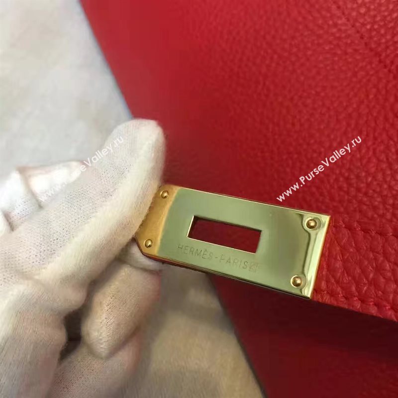 Hermes 42cm Birkin red leather bag 5110