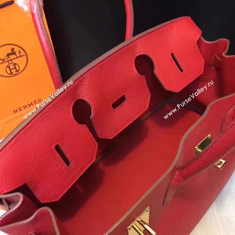 Hermes 42cm Birkin red leather bag 5110