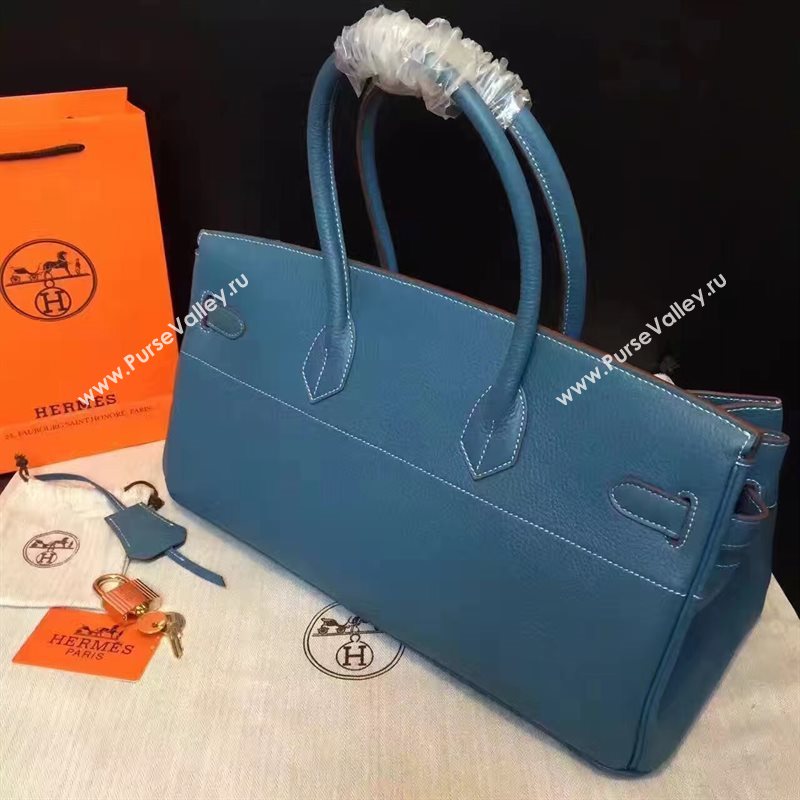 Hermes 42cm Birkin leather navy bag 5111