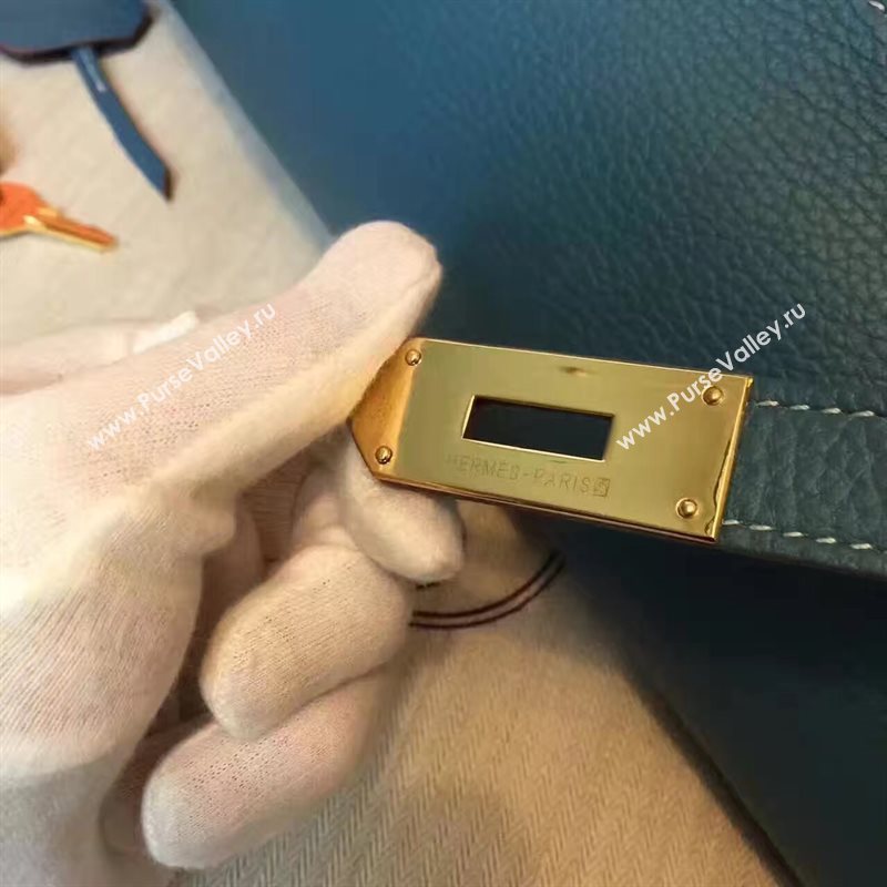 Hermes 42cm Birkin leather navy bag 5111