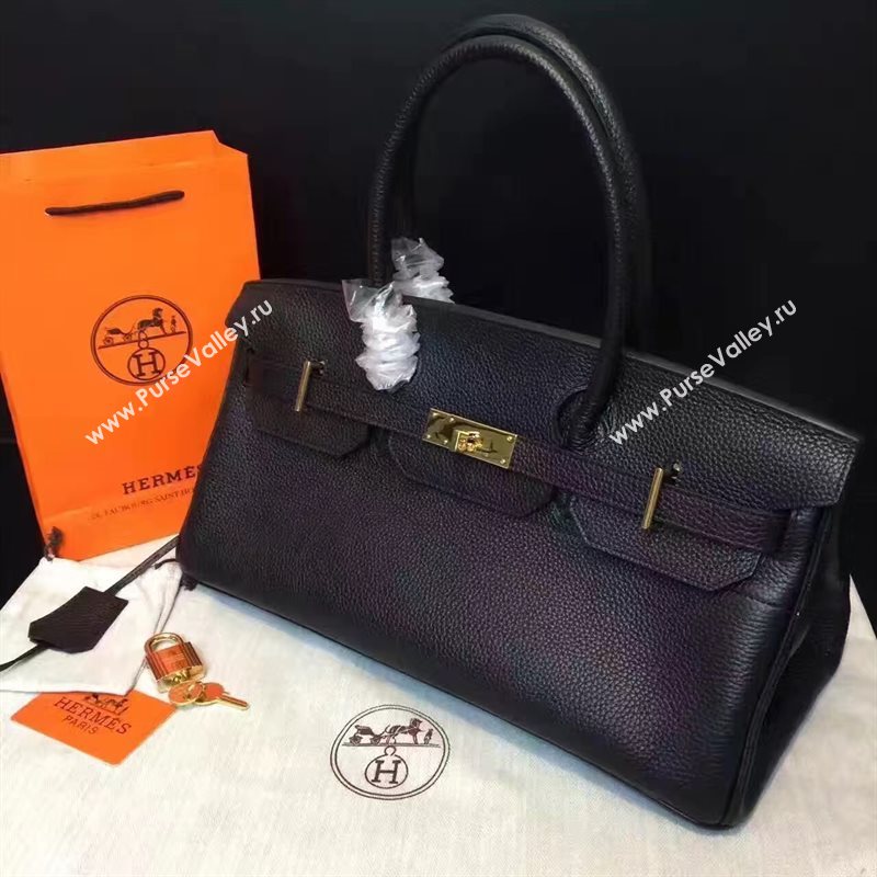 Hermes 42cm Birkin black leather bag 5114