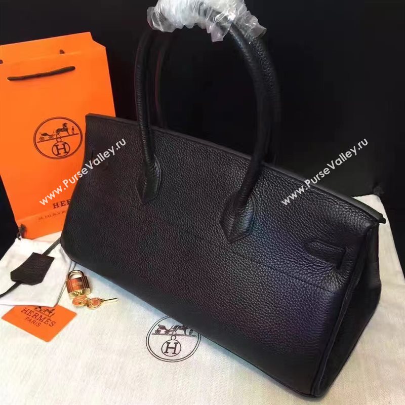 Hermes 42cm Birkin black leather bag 5114